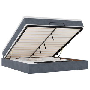 vidaXL Estrutura de cama otomana com colch&atilde;o 180x200cm cinzento escuro