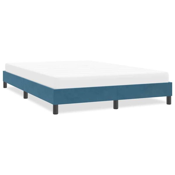 vidaXL Estrutura de cama sem colchão 160x210 cm veludo azul