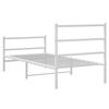 vidaXL Estrutura de cama com cabeceira e p&eacute;s 90x200 cm metal branco