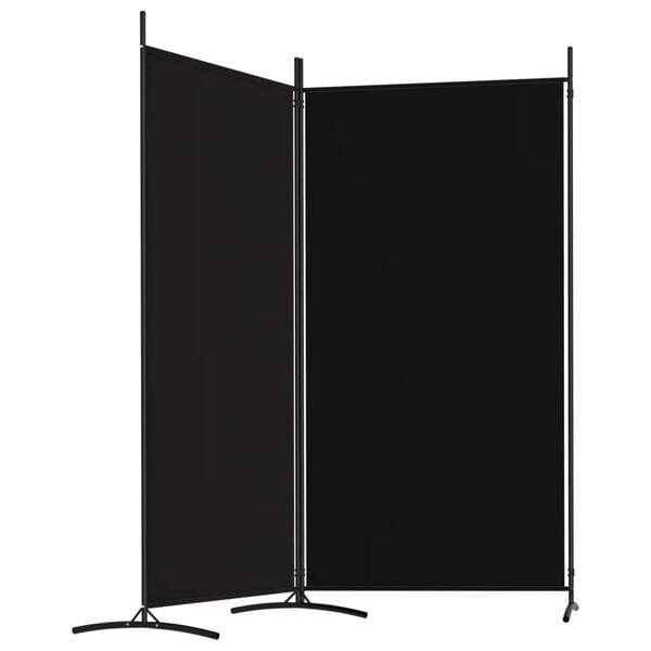 vidaXL Divis&oacute;ria de quarto com 2 painel 175x180 cm preto tecido
