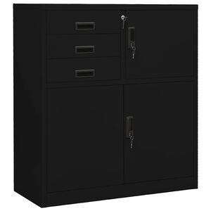 vidaXL Arm&aacute;rio de escrit&oacute;rio 90x40x102 cm a&ccedil;o preto