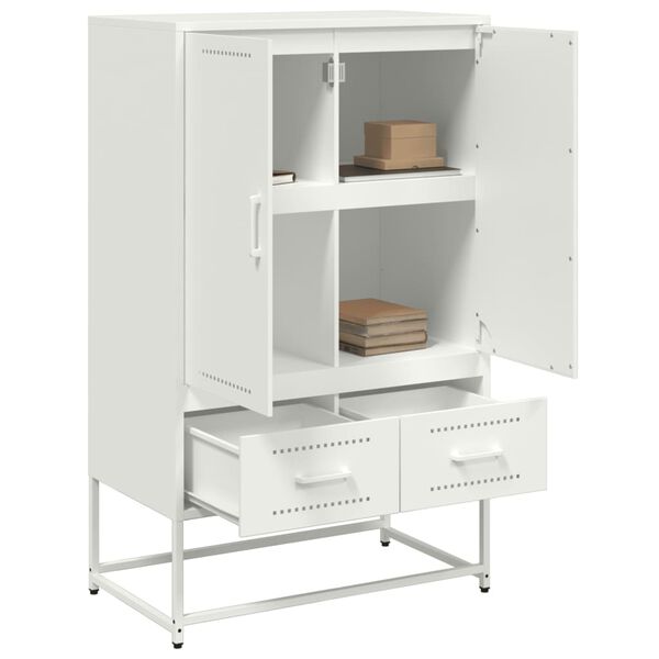 vidaXL Móvel alto 68x39x111,5 cm aço branco