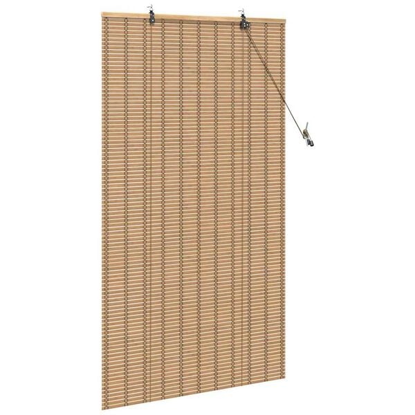 vidaXL Estores de rolo com cortinas Manual Natura 80 x 160 cm Bambu
