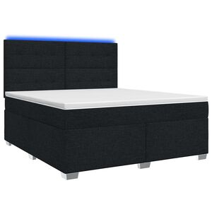vidaXL Cama box spring com colch&atilde;o Preto 140 x 200 cm Tecido