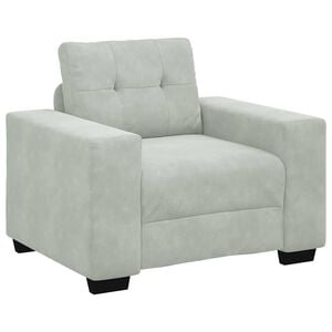vidaXL Poltrona de veludo cinza claro 100x78x80 cm