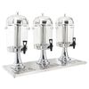 vidaXL Dispensador triplo de sumo a&ccedil;o inoxid&aacute;vel 3 x 8 L