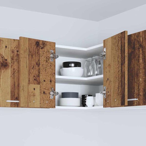 vidaXL Arm&aacute;rio suspenso Madeira Antiga e Branco 57 x 57 x 40 cm