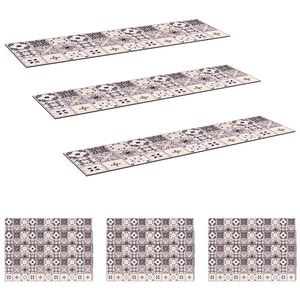 vidaXL Tapetes para escadas 15 unid. 76 x 20 cm Cinza e Preto