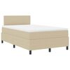 vidaXL Cama Box Spring LED Cinza Claro e Branco 120 x 200 cm