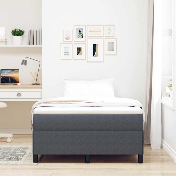 vidaXL Cama Box Cinza Escuro 120 x 190 cm Veludo