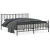 vidaXL Estrutura de cama com cabeceira e p&eacute;s 183x213 cm metal preto
