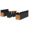 vidaXL Conjunto de Sof&aacute; de Jardim 10 unid. 9-N&uacute;mero de lugares Preto