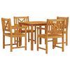 vidaXL Conjunto de Jantar para Jardim 5 unid. Castanho