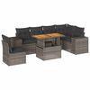 vidaXL 7 pcs conjunto sof&aacute;s p/ jardim c/ almofad&otilde;es vime PE cinzento