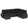 vidaXL 7 pcs conjunto de sof&aacute;s p/ jardim c/ almofad&otilde;es vime PE preto