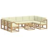 vidaXL Conjunto de Sof&aacute;s para Exterior 10 unid. 9 lugar Branco e Creme
