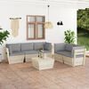 vidaXL 6 pcs conjunto lounge de paletes + almofadões madeira de abeto