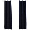 vidaXL Cortinas opacas com argolas 2 pcs 37"x84" veludo preto