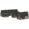 vidaXL Conjunto de Sof&aacute; de Jardim 10 unid. Cinza e Cinza Escuro