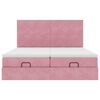 moldura de cama otomana vidaXL com colch&atilde;o rosa 200x200cm Veludo