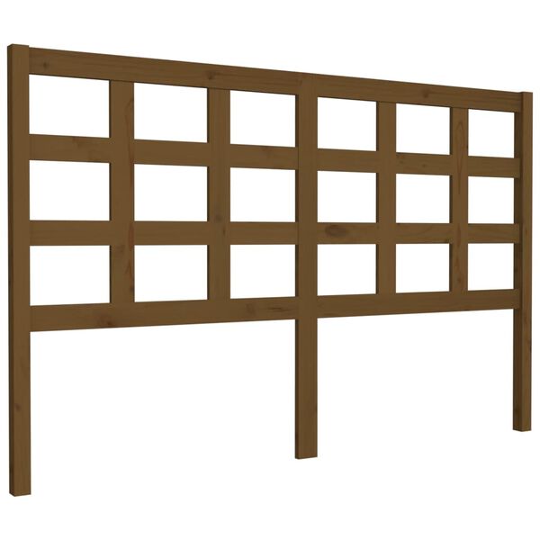 vidaXL Cabeceira de cama 156x4x100 cm pinho maciço castanho mel