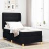 vidaXL Cama Box Springs com Colch&atilde;o Cinza Escuro 90x190 cm Preto