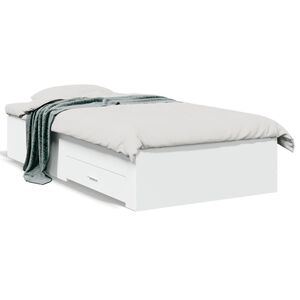 vidaXL Estrutura de cama c/ gavetas 100x200cm derivados madeira branco
