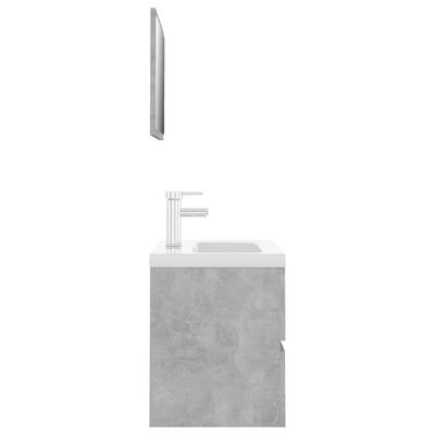 vidaXL Conjunto de móveis de casa de banho contraplacado cinza cimento
