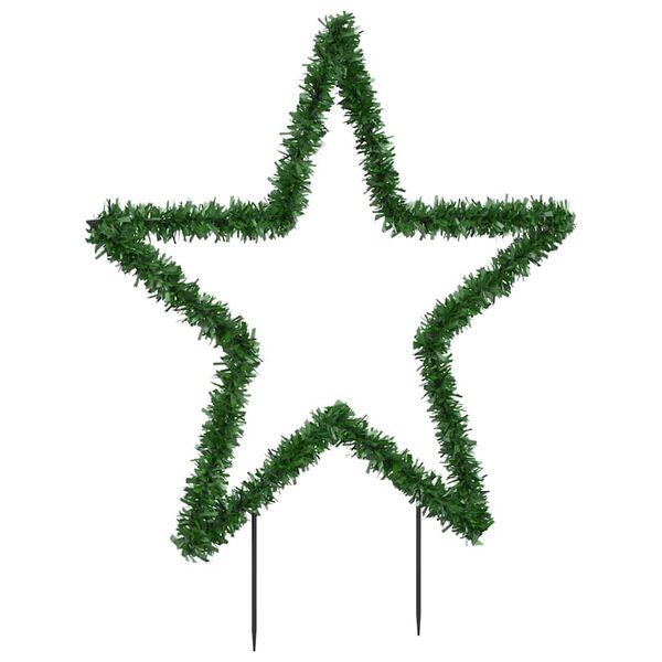 vidaXL Decora&ccedil;&atilde;o estrela de Natal c/ luz e estacas 80 luzes LED 60 cm