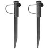 vidaXL Suportes de guarda-sol c/ espig&otilde;es 2pcs 19x42cm a&ccedil;o galvanizado