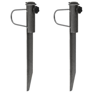 vidaXL Suportes de guarda-sol c/ espig&otilde;es 2pcs 19x42cm a&ccedil;o galvanizado