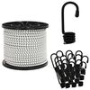 vidaXL Cordas Bungee com Ganchos 10 mm 50 m Preto e Branco