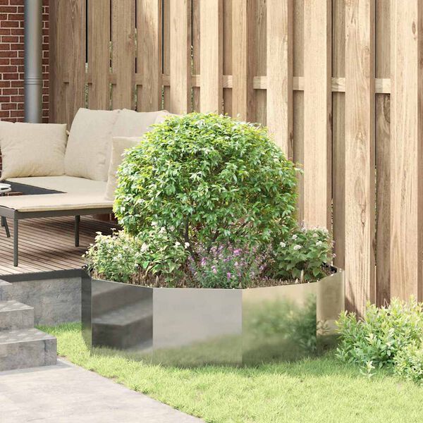 vidaXL Floreira Prateado 120 x 120 x 35 cm A&ccedil;o Galvanizado