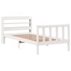 vidaXL Cama sem colch&atilde;o 75x190 cm madeira de pinho maci&ccedil;a branco