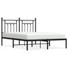 vidaXL Estrutura de cama em metal com cabeceira 150x200 cm preto