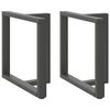 vidaXL P&eacute;s para mesa de jantar em forma de T, 2 pe&ccedil;as, antracite, 70x35x(72-73) cm, a&ccedil;o