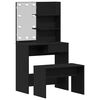 vidaXL Conjunto de Mesa de Maquiagem com LED 2 pcs Carvalho Preto