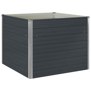 vidaXL Canteiro jardim elevado 100x100x77 cm a&ccedil;o galvanizado antracite
