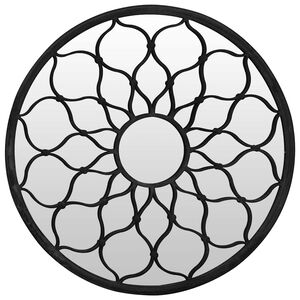 vidaXL Espelho de jardim p/ uso exterior ferro 40x3 cm preto
