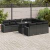 vidaXL 11 pcs conjunto sof&aacute;s de jardim c/ almofad&otilde;es vime PE preto