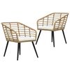 vidaXL Cadeiras de jardim com almofad&otilde;es 2 pcs vime PE cor carvalho