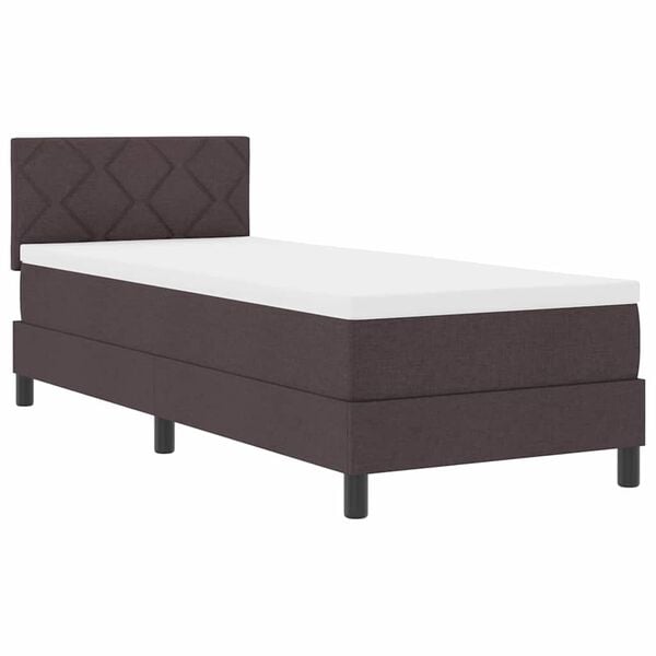 vidaXL Cama box spring com colchão Marrom Escuro 80 x 200 cm tecido