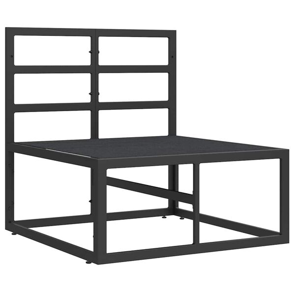 vidaXL Móveis para Exterior com almofada Preto Alumínio