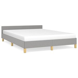 vidaXL Estrutura de cama sem colch&atilde;o 140x200 cm tecido cinzento-claro