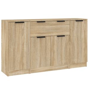 vidaXL Aparadores 3 pcs madeira processada cor carvalho sonoma
