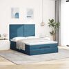 vidaXL Estrutura de cama otomana colch&otilde;es 140x200cm veludo azul escuro
