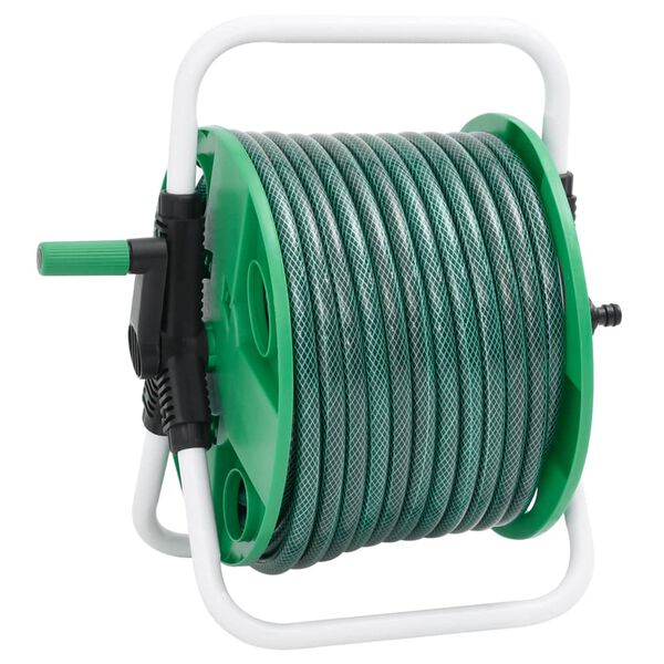 vidaXL Enrolador independente com mangueira de 20 m PVC verde