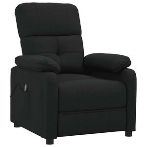 vidaXL Poltrona de massagens reclin&aacute;vel tecido preto