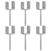 vidaXL &Acirc;ncoras de veda&ccedil;&atilde;o 6 pcs 9x6x30 cm a&ccedil;o galvanizado prateado