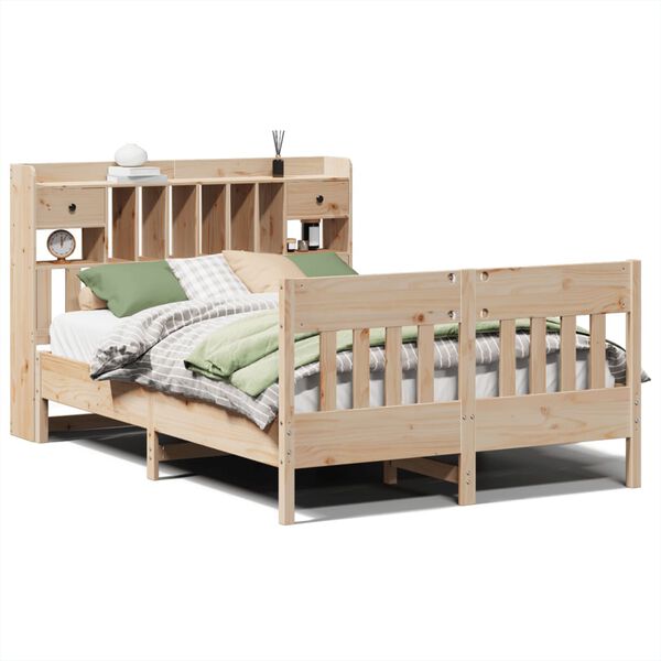 vidaXL Cama sem colch&atilde;o 140x190 cm madeira de pinho maci&ccedil;a